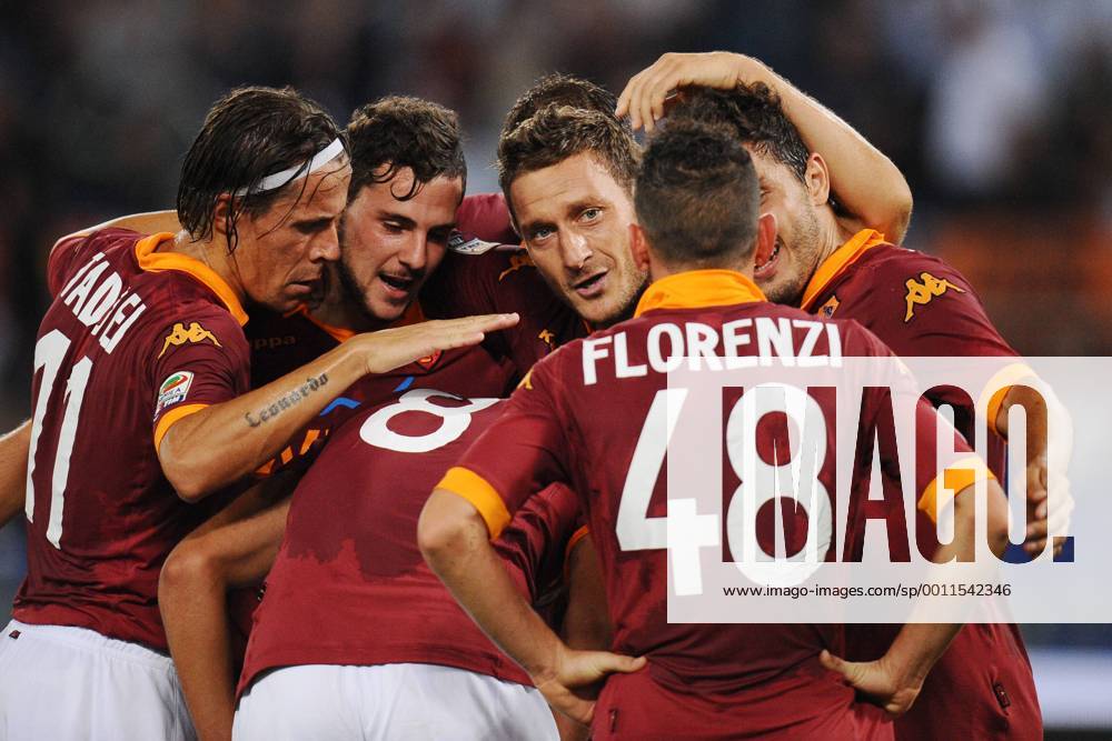 Francesco Totti (Roma) Florenzi, Taddei, Marquinho Calcio Serie A 2012 2013 AS Rom - Sampdoria Genua AntoniettaxBaldassarre