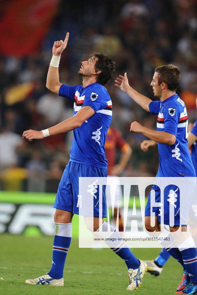 Jubel dopo il gol di Gianni Munari (Sampdoria) AS Rom - Sampdoria Genua --- AntoniettaxBaldassarre