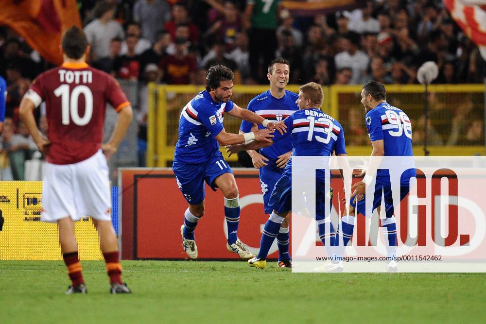 Jubel dopo il gol di Gianni Munari (Sampdoria) AS Rom - Sampdoria Genua --- AntoniettaxBaldassarre