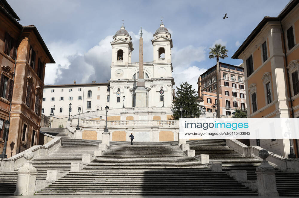 (210316) -- ROME, March 16, 2021 -- A woman walks on Spanish Steps in Rome, Italy, March 15, 2021. Italy entered into a new period of semi-lockdown on Monday, with over half of its 20 regions falling into the red zone and subject to the maximum level of restrictions. ) ITALY-ROME-COVID-19-SEMI-LOCKDOWN ChengxTingting