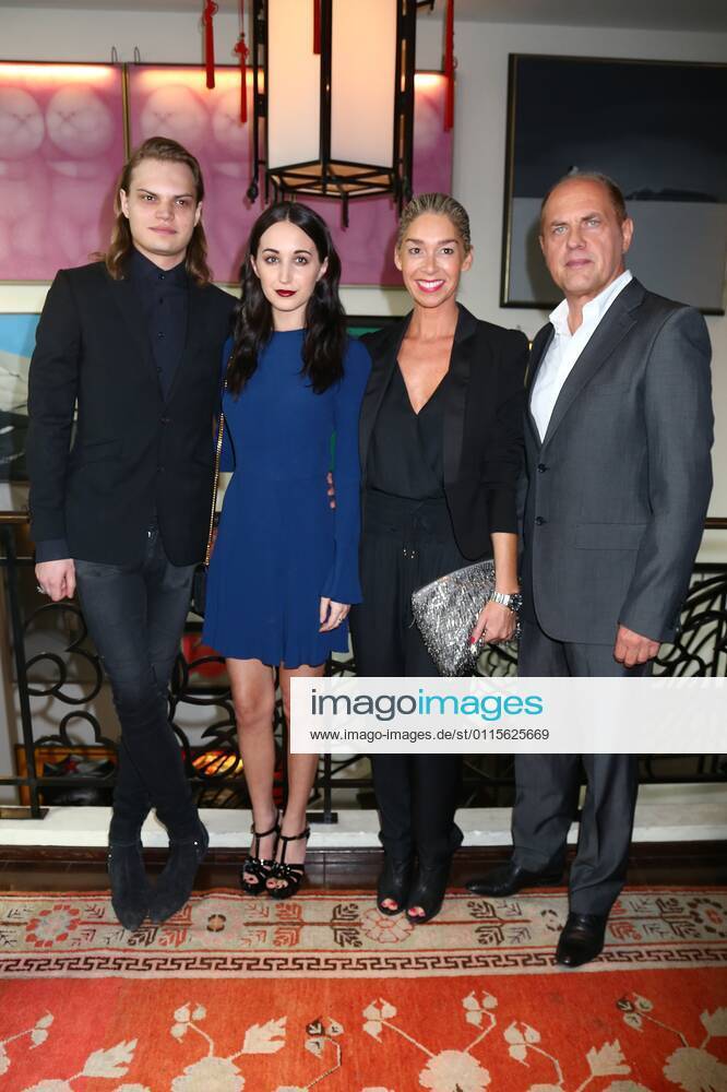Wilson Gonzalez Ochsenknecht and his girlfriend Lorraine and Uwe Ochsenknecht and his girlfriend Kiki at the reception for the jury of the Semi Final Round of Judging for the International Emmy Award 2015 at the China Club in Berlin