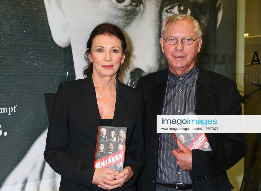 Iris Berben and Uwe Karsten Heye Chairman of the association Gesicht zeigen at the book launch Mein Kampf gegen Rechts at the Topography of Terror in Berlin.