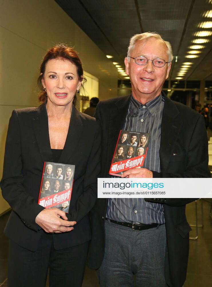 Iris Berben and Uwe Karsten Heye Chairman of the association Gesicht zeigen at the book launch Mein Kampf gegen Rechts at the Topography of Terror in Berlin.