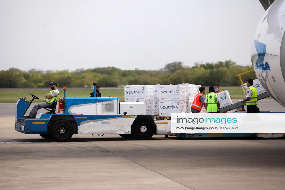 An Aerolineas Argentinas flight arrived in the country a new one bringing a new batch of 500,000 doses of the Sputnik V vaccine against the coronavirus. Buenos Aires Argentina - ZUMAs258 20210322_zip_s258_003