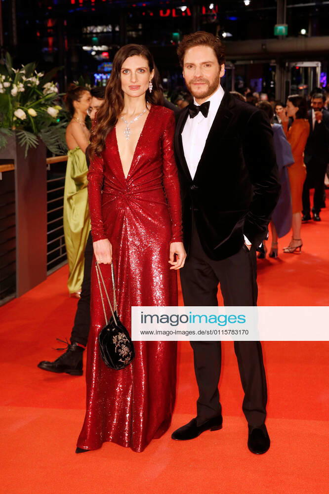 Daniel Brühl with wife Felicitas Rombold Brühl on the red carpet at the Opening Gala of the 70th Berlinale and world premiere of My Salinger Year at the Berlinale Palast in Berlin