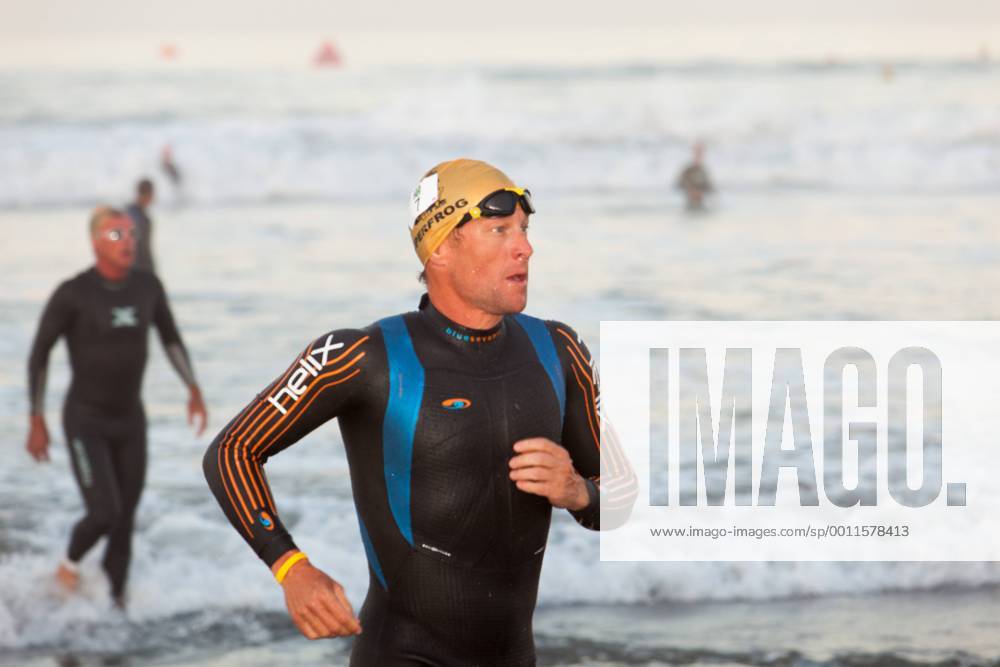 Sept. 30, 2012 - Corondo, CA, US - Lance Armstrong, whom the U.S. Anti-Doping Agency handed a lifetime ban in August, took part in the Superfrog Triathlon in Coronado, California. While banned from sanctioned events falling under the umbrella of the World Anti-Doping Agency jurisdiction, Armstrong is free to compete in events like Superfrog. After the race on Sept. 30, Trident Endurance Sports, LLC will host a fundraising Q A with Lance Armstrong to benefit the Navy SEAL Foundation and the Livestrong Foundation. Banned Armstrong races in Superfrog triathlon - ZUMAf22