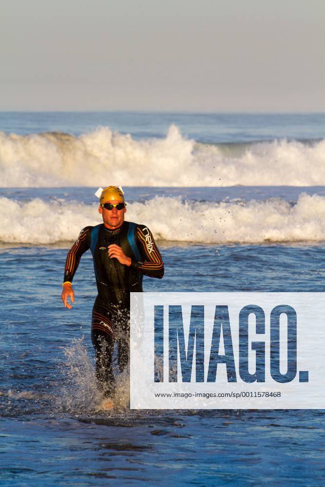 Sept. 30, 2012 - Corondo, California, U.S. - LANCE ARMSTRONG finishes the swimming leg of the Superfrog Triathlon in Coronado on Sunday. While banned from sanctioned events falling under the umbrella of the World Anti-Doping Agency s jurisdiction, Armstrong is free to compete in events like Superfrog. Armstrong Competes in Superfrog Triathlon 2012 - ZUMAf22
