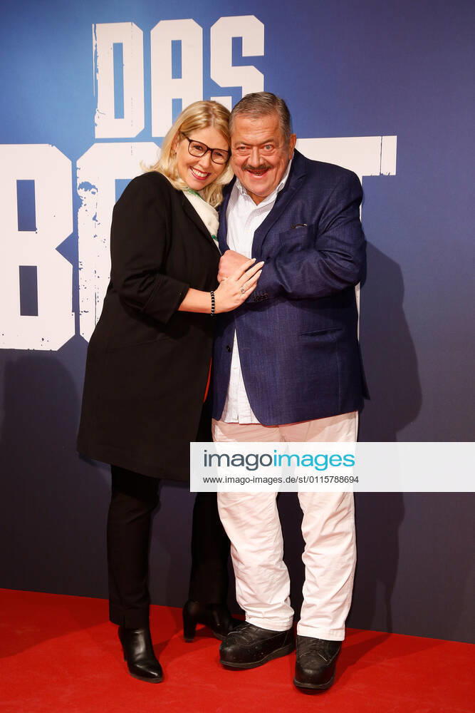 Joseph Hannesschläger with girlfriend Bettina Geyer at the world premiere of the Sky series Das Boot at the Bavaria Studios in Munich