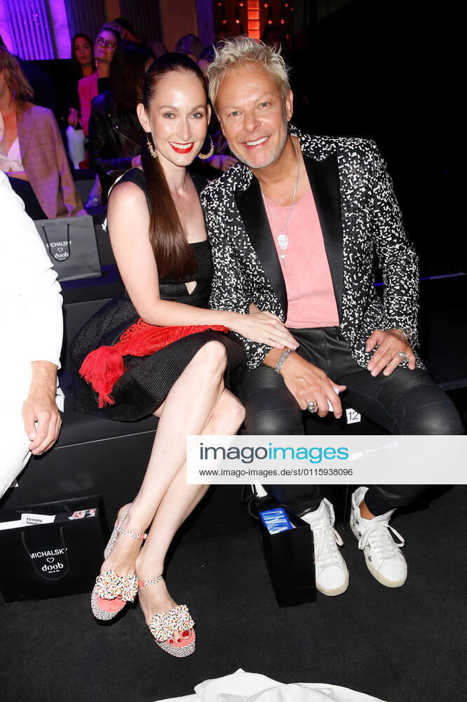Uwe Fahrenkrog Petersen with girlfriend Christin Dechant at the Atelier Michalsky Fashion Show during the Berlin Fashion Week at the E Werk in Berlin