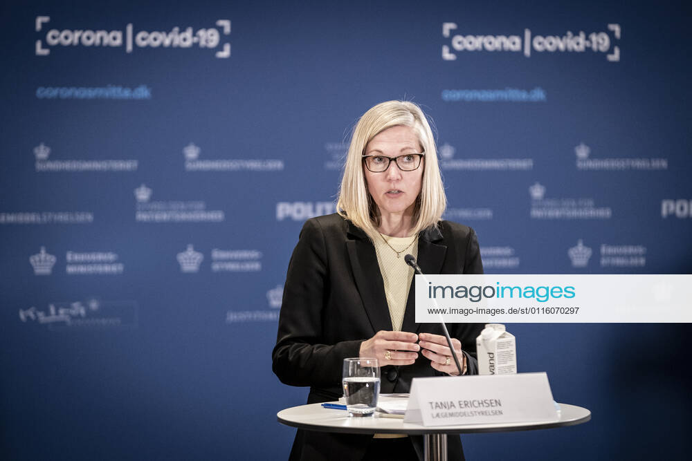 Head of Unit at the Danish Medicines Agency, Tanja Erichsen during a press briefing on the status of an examination of the AstraZeneca vaccine which has been on a 14-day break and it will take place in Eigtveds Warehouse in Copenhagen, Thursday 25 March 2021, Copenhagen Denmark