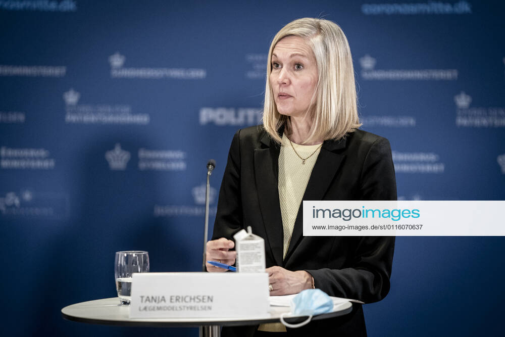 Head of Unit at the Danish Medicines Agency, Tanja Erichsen during a press briefing on the status of an examination of the AstraZeneca vaccine which has been on a 14-day break and it will take place in Eigtveds Warehouse in Copenhagen, Thursday 25 March 2021, Copenhagen Denmark