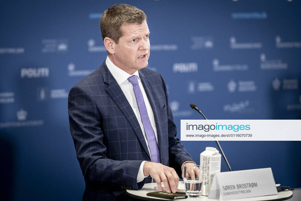Director of the National Board of Health, Soeren Brostroem during a press briefing on the status of examination of the AstraZeneca vaccine which has been on a 14-day break and it takes place in Eigtveds Warehouse in Copenhagen, Thursday 25 March 2021, Copenhagen Denmark