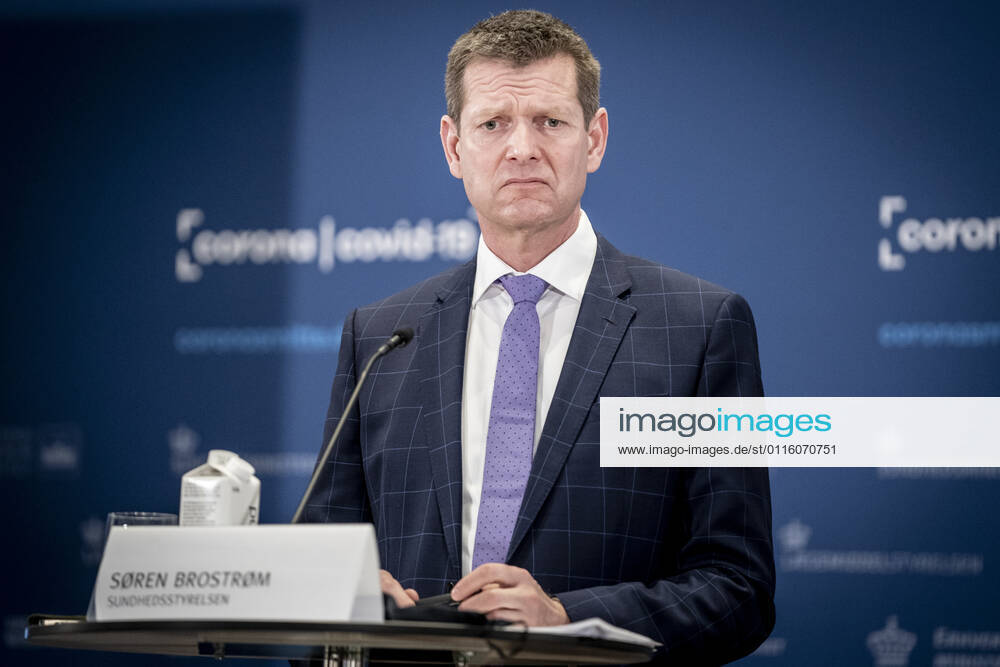 Director of the National Board of Health, Soeren Brostroem during a press briefing on the status of examination of the AstraZeneca vaccine which has been on a 14-day break and it takes place in Eigtveds Warehouse in Copenhagen, Thursday 25 March 2021, Copenhagen Denmark