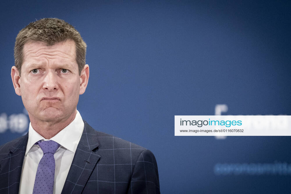 Director of the National Board of Health, Soeren Brostroem during a press briefing on the status of examination of the AstraZeneca vaccine which has been on a 14-day break and it takes place in Eigtveds Warehouse in Copenhagen, Thursday 25 March 2021, Copenhagen Denmark