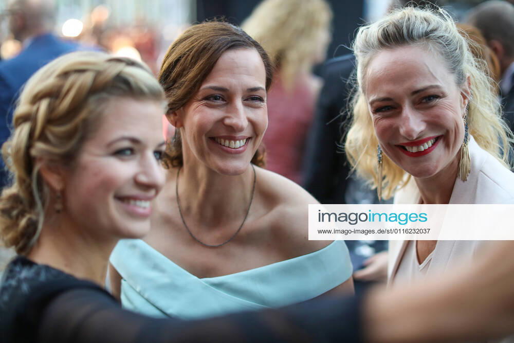 Susan Sideropoulos with Ulrike Frank and Eva Mona Rodekirchen UFA 100 YEARS Anniversary Night at the Palais am Funkturm in Berlin