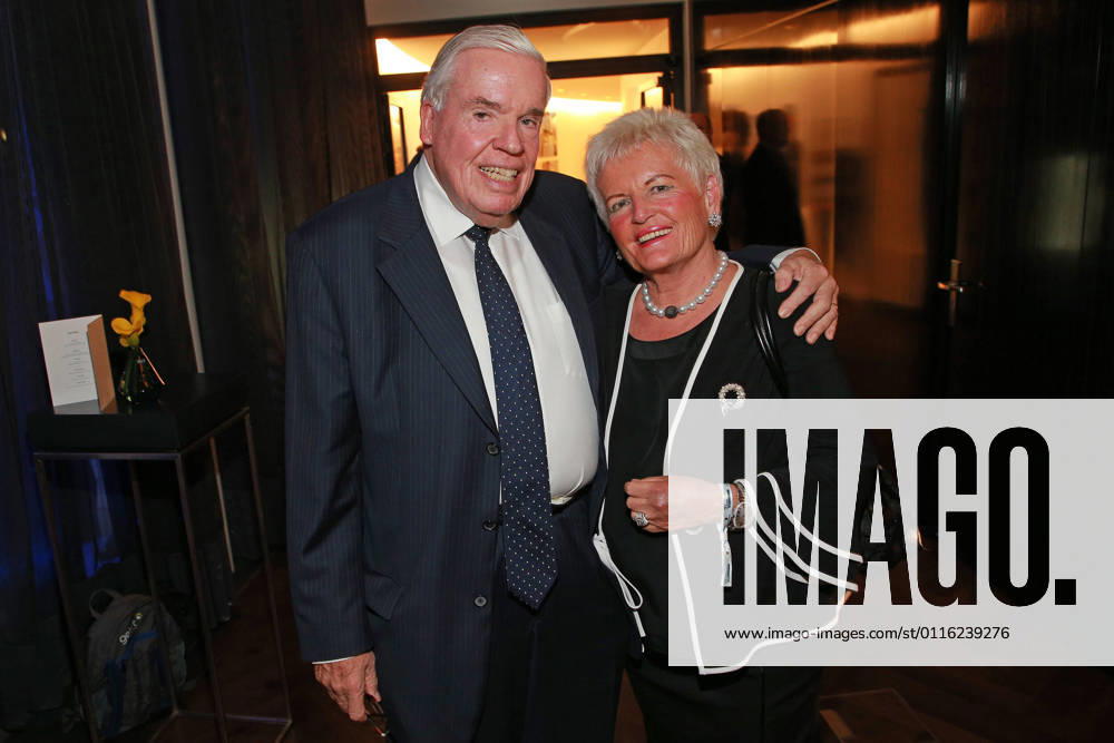 Klaus Michael Kühne and wife Christine on the grey carpet at the 70th anniversary of WELT AM SONNTAG Hotel THE FONTENAY in Hamburg