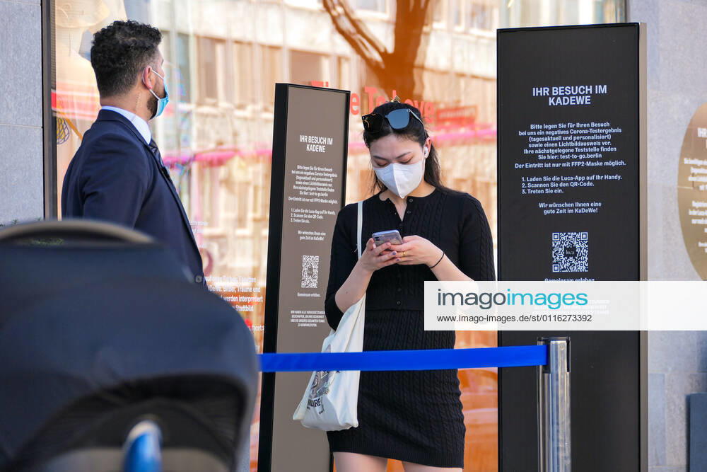 Berlin,Germany,GER,the KaDeWe on Tauentzienstraße As of today, a negative Corona test result and photo ID will be required from customers