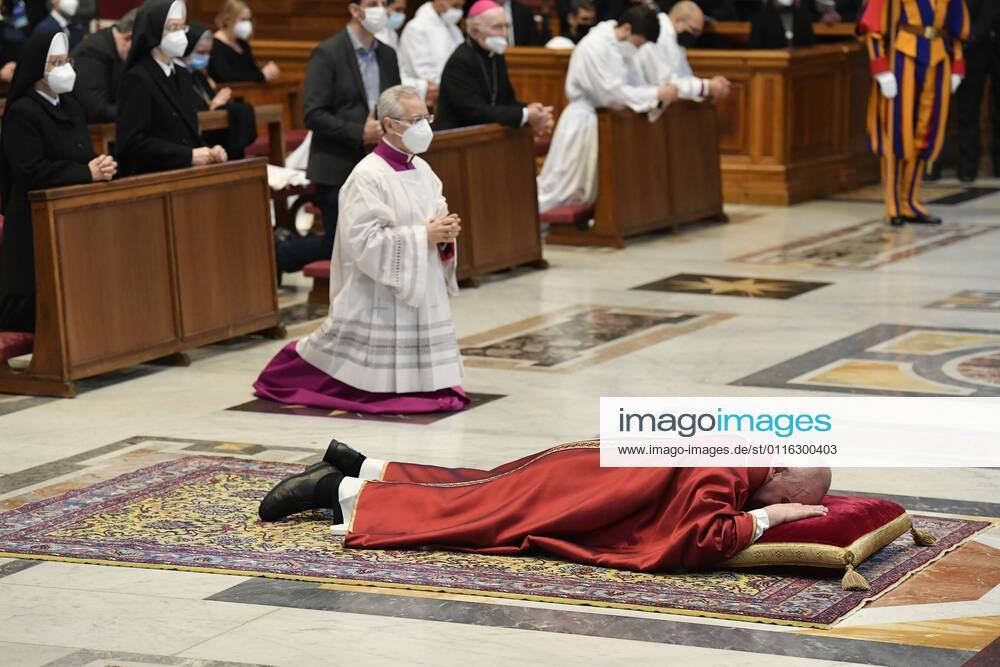 Pope Francis celebrates Good Friday Mass for the Passion of the Lord at St. Peter s Basilica in the Vatican, during the Covid-19 coronavirus pandemic