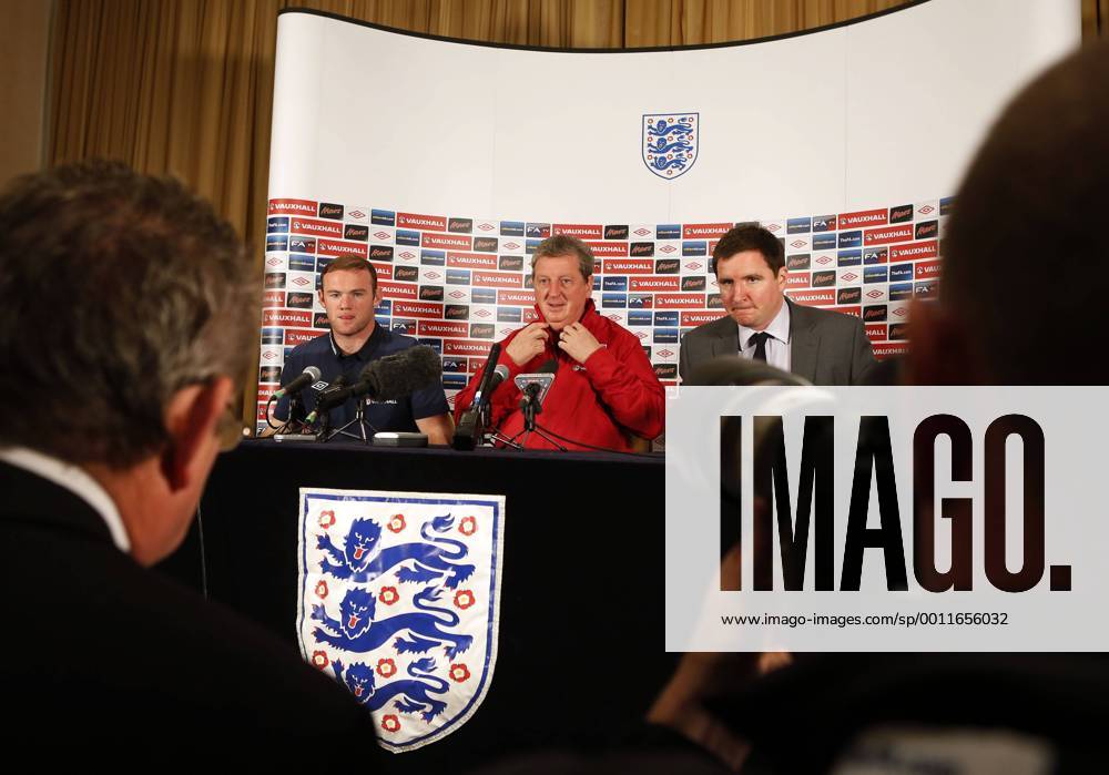 England s Roy Hodgson and Wayne Rooney during their press conference..England Training - London Colney- 11 10 12 - Picture David Klein Sportimage .