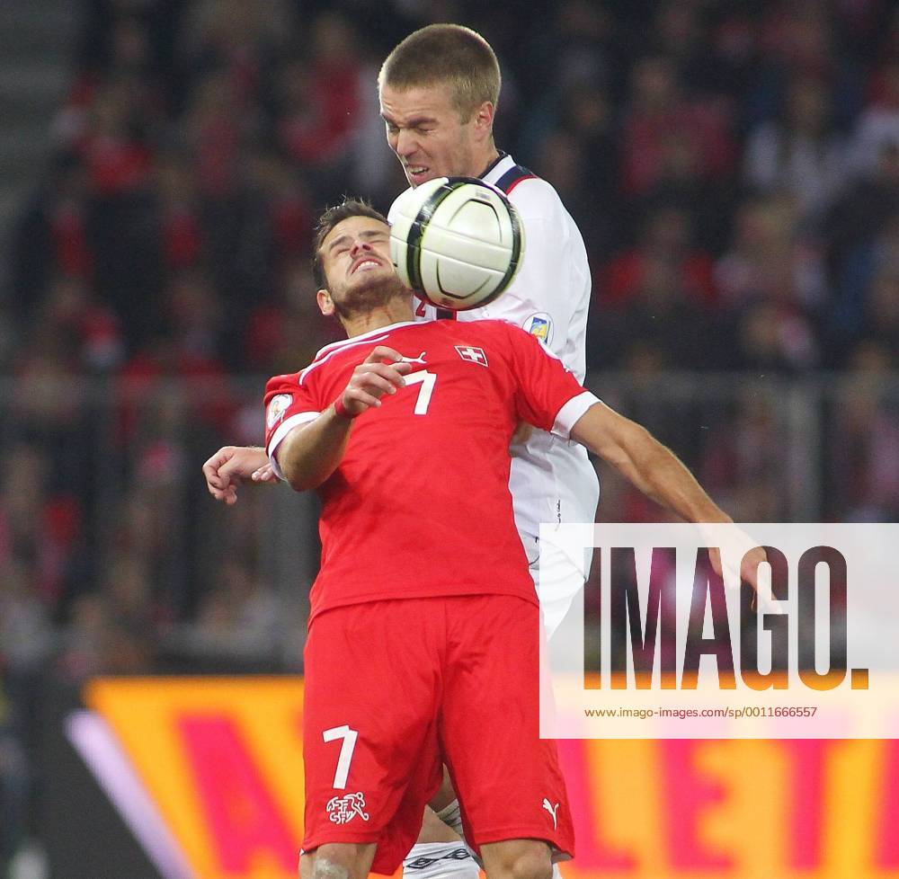 12.10. 2012 Stade de Suisse Bern , SCHWEIZ , Herren WM Qualifikationsspiel Saison 2012 2013 Schweiz - Norwegen Tranquillo Barnetta (Schweiz) ; Einzelbild , Aktion