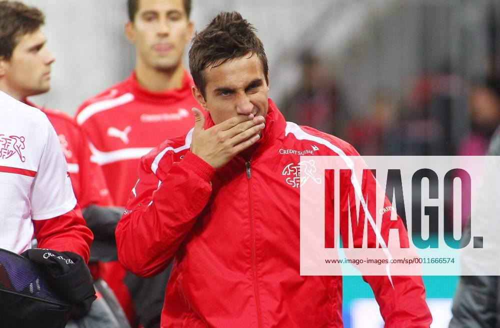12.10. 2012 Stade de Suisse Bern , SCHWEIZ , Herren WM Qualifikationsspiel Saison 2012 2013 Schweiz - Norwegen Mario Gavranovic (Schweiz) ; Einzelbild