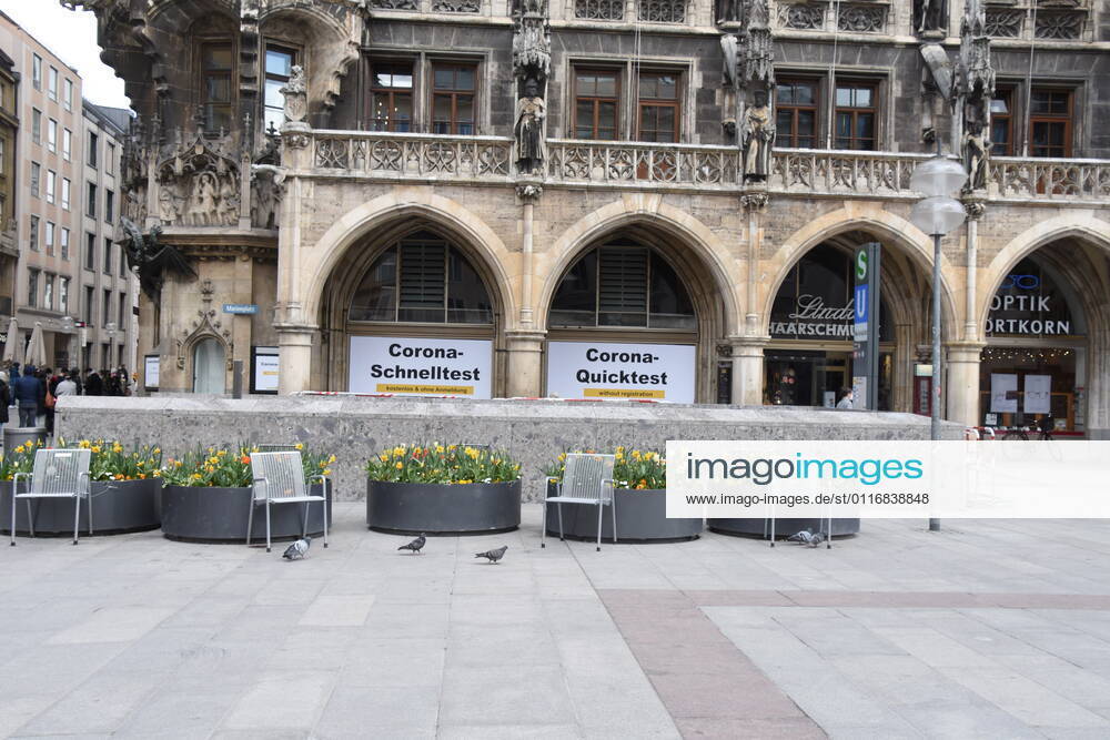 Free Corona test station at the city hall Munich 16 04 21 Marienplatz Munich