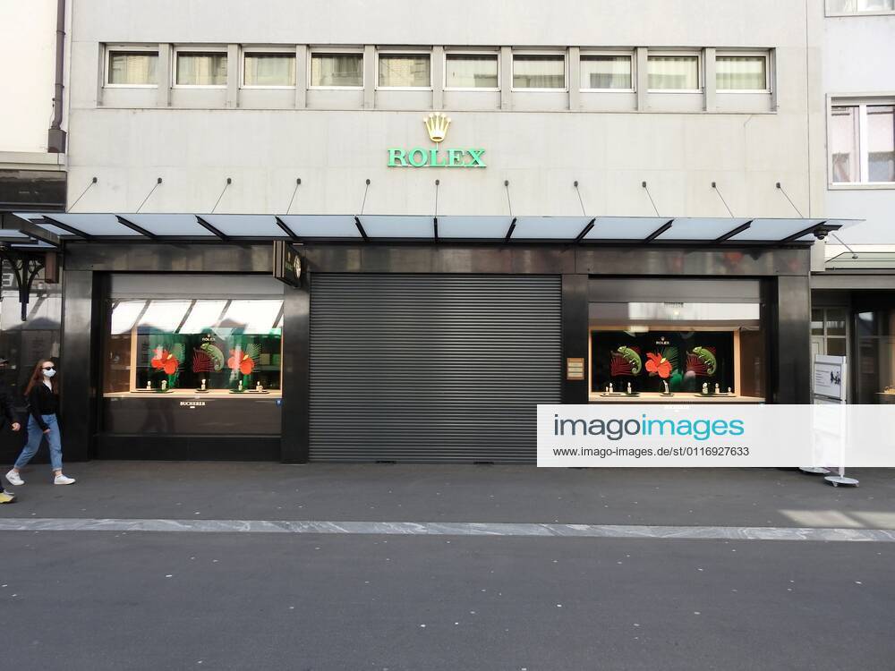 Photo Manuel Geisser 23 04 2021 Coronavirus, Lockdown Picture Closed Rolex Watch Shop Lucerne