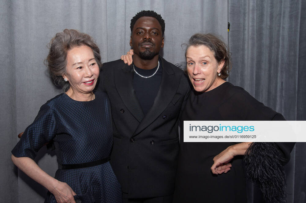 Oscar Winners Yuh-Jung Youn, Daniel Kaluuya and Frances McDormand backstage during the live ABC Telecast of The 93rd Oscars at Union Station in Los Angeles. Los Angeles USA - ZUMAz03_ 20210425_sso_z03_217