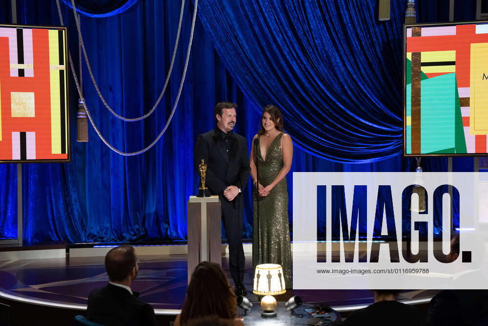 James Reed and Pippa Erlich accept the Oscars for Documentary Feature during the live ABC Telecast of The 93rd Oscars at Union Station in Los Angeles, CA on Sunday, April 25, 2021. Los Angeles CA USA