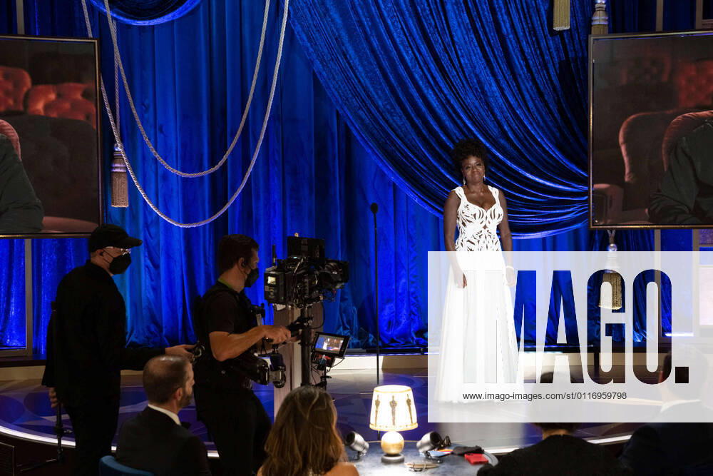 Viola Davis presents the Gene Hersholt Humanitarian Award during the live ABC Telecast of The 93rd Oscars at Union Station in Los Angeles, CA on Sunday, April 25, 2021. Los Angeles CA USA