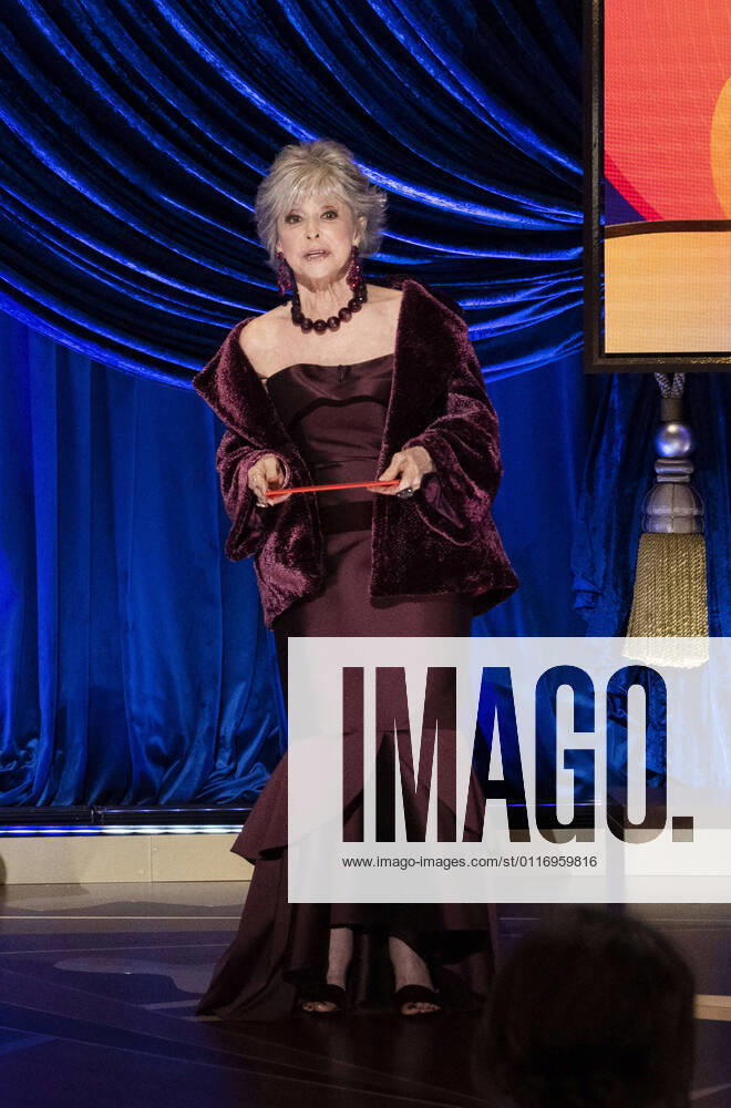 Rita Moreno presents the Oscars for Best Picture during the live ABC Telecast of The 93rd Oscars at Union Station in Los Angeles, CA on Sunday, April 25, 2021. Los Angeles CA USA