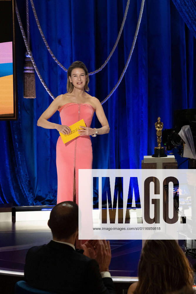 Rene Zellweger presents the Oscars for Actress in a Leading Role to Frances McDormand during the live ABC Telecast of The 93rd Oscars at Union Station in Los Angeles, CA on Sunday, April 25, 2021. Los Angeles CA USA