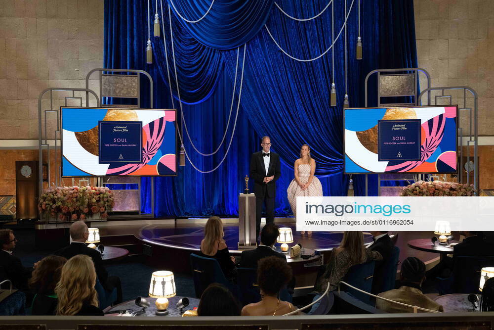 Pete Docter and Dana Murray accept the Oscar for Animated Feature Film during the live ABC Telecast of The 93rd Oscars at Union Station. Los Angeles USA - ZUMA 20210425_mda_z03_919