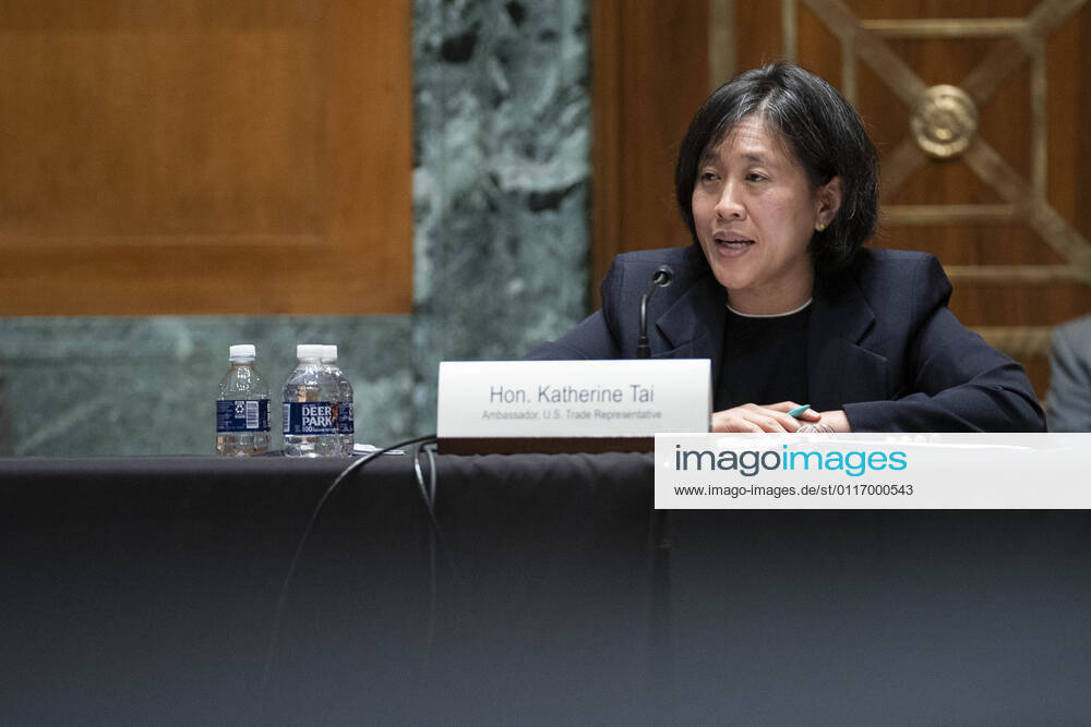 WASHINGTON, DC - APRIL 28: United States Trade Representative Katherine Tai testifies before the Senate Appropriations Subcommittee on Commerce, Justice, Science, and Related Agencies during a hearing on the proposed budget for fiscal year 2022 for the Office of the U.S. Trade Representative on Capitol Hill on April 28, 2021 in Washington, DC Washington USA - ZUMAs152 20210428_zaa_s152_044