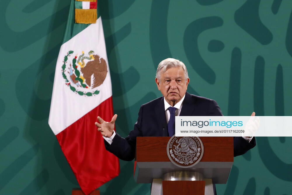 Mexiko, Andres Manuel Lopez Obrador Pressekonferenz in Mexiko-Stadt President Lopez Obrador Meet With Media Mexican President Andres Manuel Lopez Obrador meet with the media during his daily morning news conference at National Palace. on May 7, 2021 in Mexico City, Mexico. Mexico City Mexico group-mexicanp210507_np4QW