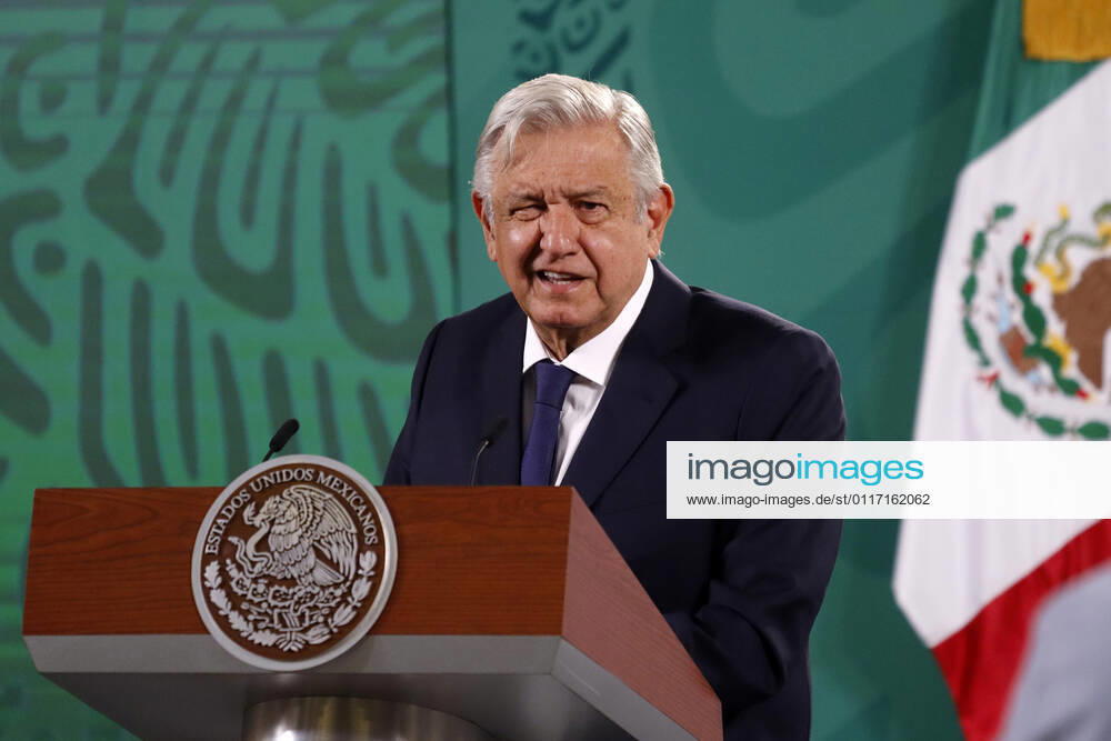 Mexiko, Andres Manuel Lopez Obrador Pressekonferenz in Mexiko-Stadt President Lopez Obrador Meet With Media Mexican President Andres Manuel Lopez Obrador meet with the media during his daily morning news conference at National Palace. on May 7, 2021 in Mexico City, Mexico. Mexico City Mexico group-mexicanp210507_npcVl
