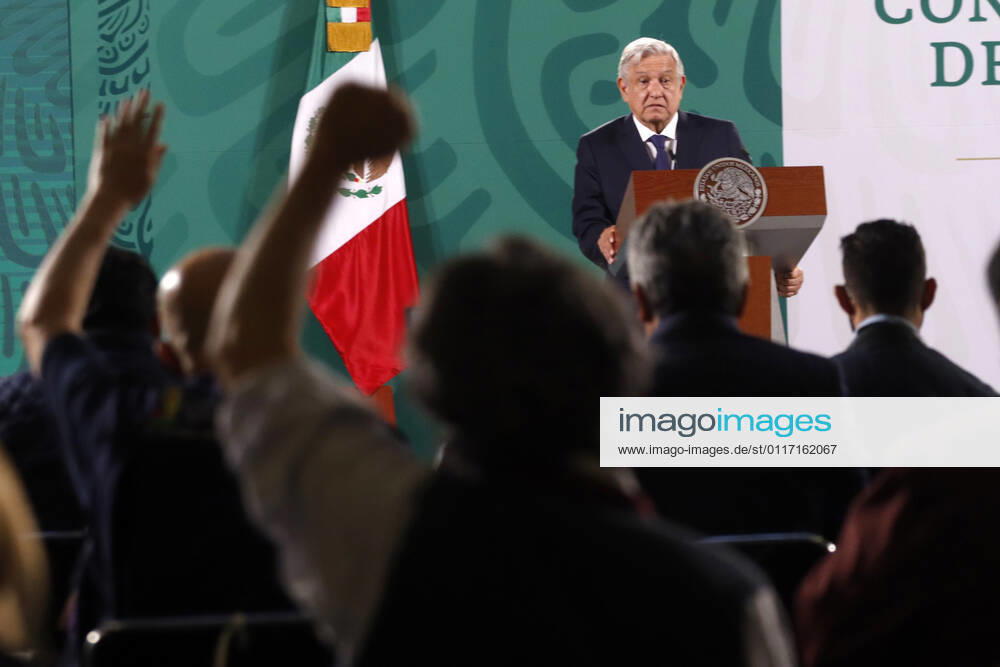 Mexiko, Andres Manuel Lopez Obrador Pressekonferenz in Mexiko-Stadt President Lopez Obrador Meet With Media Mexican President Andres Manuel Lopez Obrador meet with the media during his daily morning news conference at National Palace. on May 7, 2021 in Mexico City, Mexico. Mexico City Mexico group-mexicanp210507_nprG2