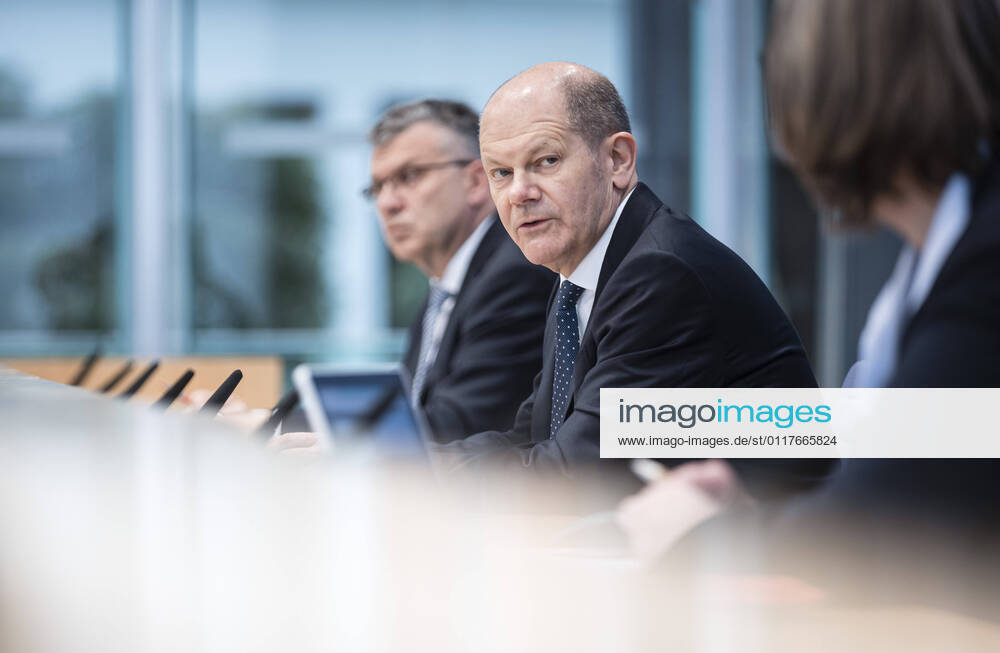 Federal Minister of Finance Olaf Scholz, SPD, recorded during a press conference on tax estimation, at the Federal Press Conference in Berlin 12 05 2021 Berlin Germany