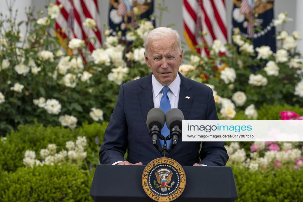 United States President Joe Biden gives remarks on the new Covid-19 Centers for Disease Control mask guidelines in the Rose Garden, at the White House in Washington, DC on Thursday, May 13, 2021. Fully vaccinated people no longer need to wear a face mask or stay six feet away from others in most settings, whether outdoors or indoors, the Centers for Disease Control and Prevention said in updated public health guidance released Thursday Washington USA - ZUMAs152 20210513_zaa_s152_217