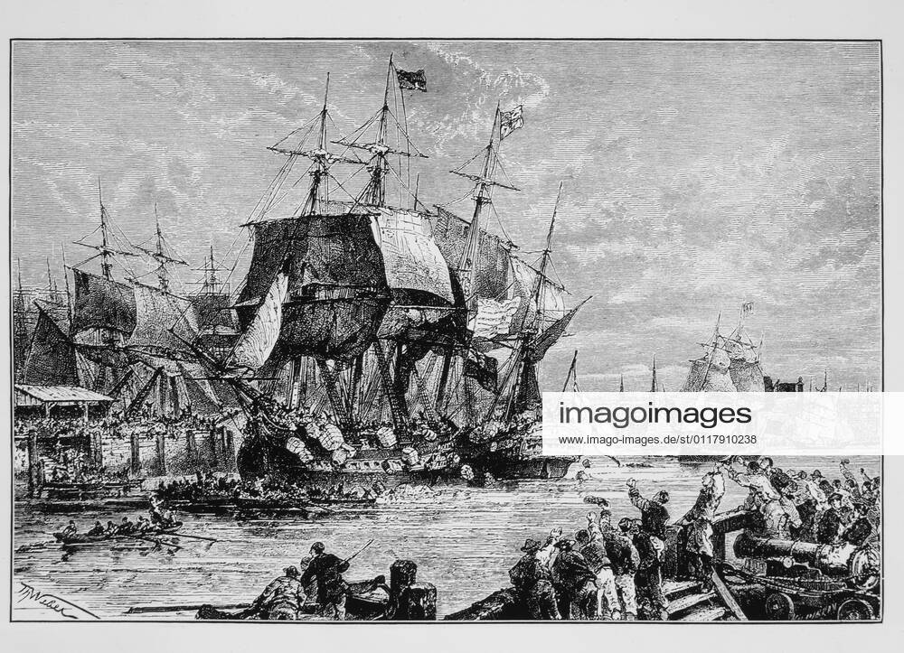 Boston Tea Party, 1773, Illustration