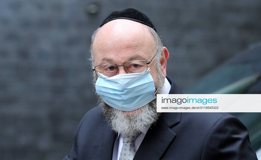 Chief rabbi of the UK and Commonwealth EPHRAIM MIRVIS arrives at 10 Downing Street to meet with UK Prime Minister Boris Johnson. London United Kingdom - ZUMAs262 20210520_zip_s262_077