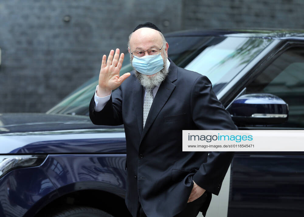 Chief rabbi of the UK and Commonwealth EPHRAIM MIRVIS arrives at 10 Downing Street to meet with UK Prime Minister Boris Johnson. London United Kingdom - ZUMAs262 20210520_zip_s262_073
