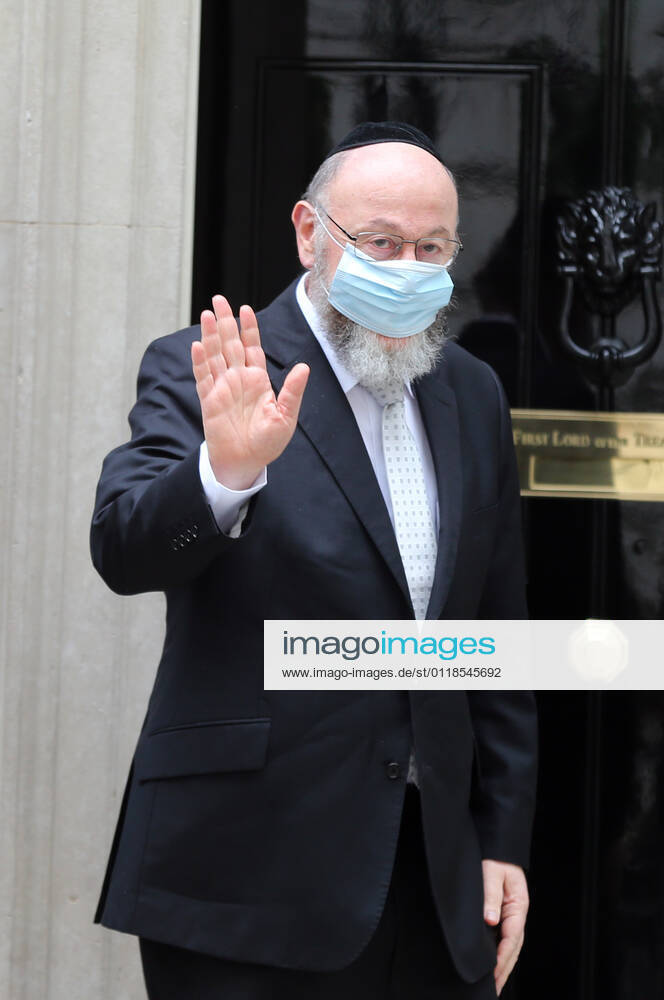 Chief rabbi of the UK and Commonwealth EPHRAIM MIRVIS arrives at 10 Downing Street to meet with UK Prime Minister Boris Johnson. London United Kingdom - ZUMAs262 20210520_zip_s262_087