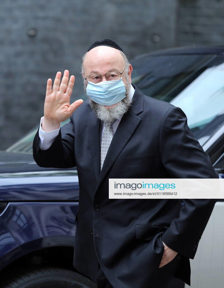 Chief rabbi of the UK and Commonwealth EPHRAIM MIRVIS arrives at 10 Downing Street to meet with UK Prime Minister Boris Johnson. London United Kingdom - ZUMAs262 20210520_zip_s262_074