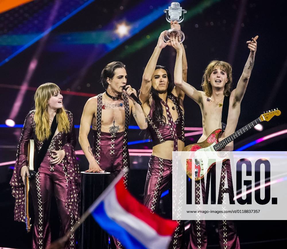 ROTTERDAM Maneskin from Italy wins the Eurovision Song Contest 2021 with the song Zitti E Buoni The song festival is organized in the Netherlands and takes place in an adapted form in Rotterdam Due to the corona virus, only a limited number of visitors are welcome ANP POOL SANDER KING