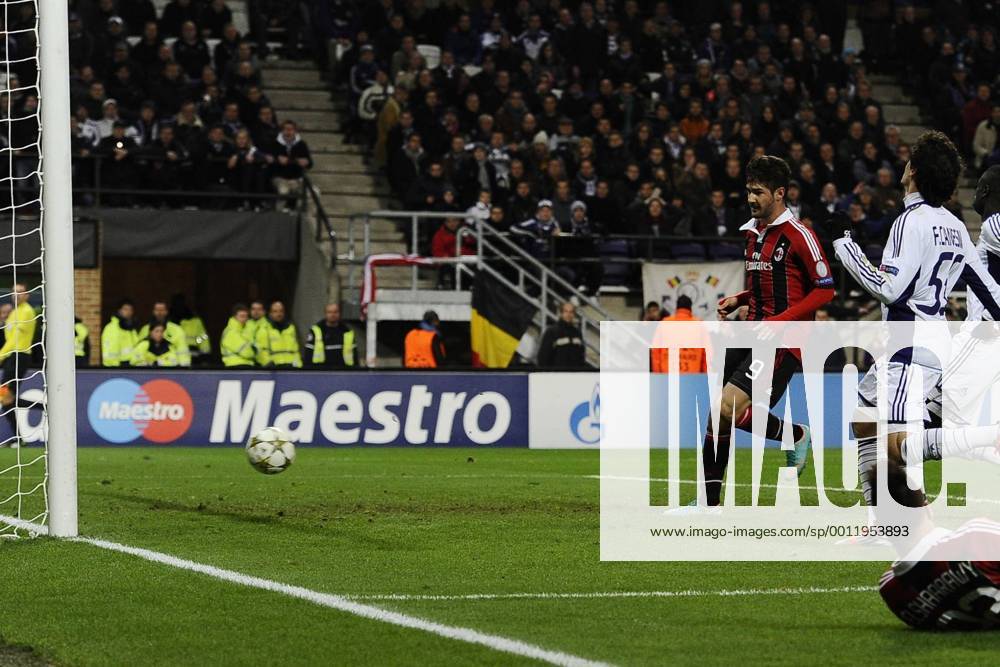 Bruxelles 21 11 2012 - Champions League RSC Anderlecht - AC Milan --gol Alexandre Pato