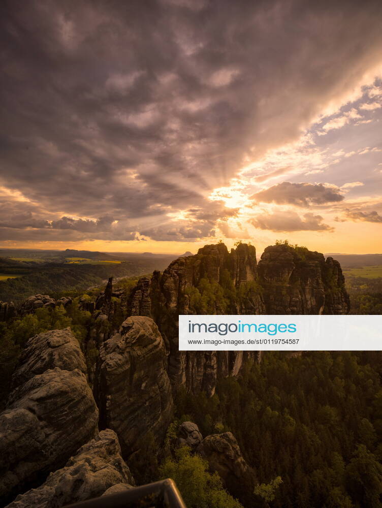 Saxon Switzerland Schrammstein view in the Elbe Sandstone Mountains Bad Schandau Saxony GERMANY
