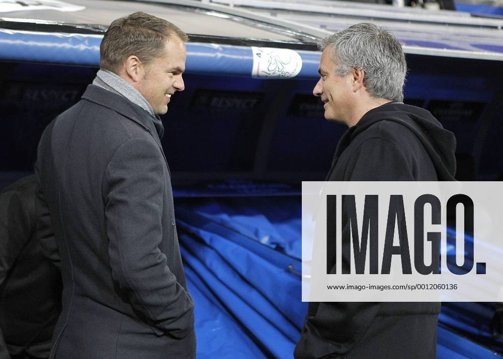 Real Madrid s coach Jose Mourinho and AFC Ajax s coach Frank de Boer during Champions League Match. December 04, 2012. (20134036)