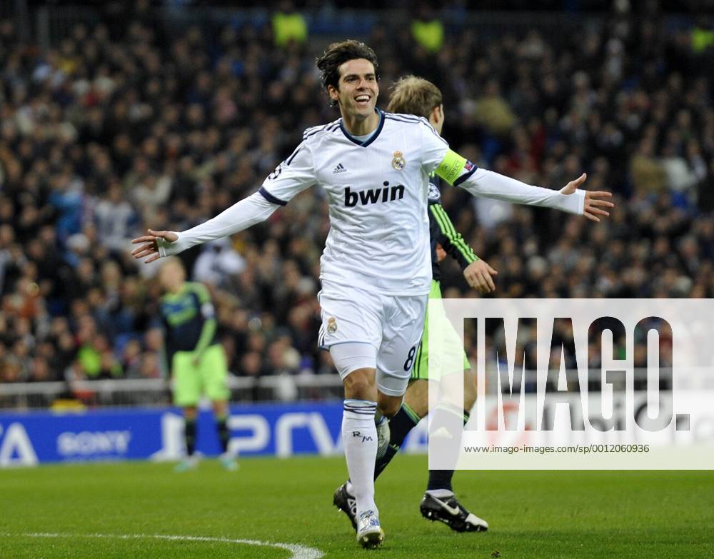 Real Madrid - Ajax - UEFA Champions League 2012 2013 - Group D - Matchday 6 Ricardo Kaka celebrating his goal Estadio Santiago Bernabeu - Madrid - Spain- 04 12 2012