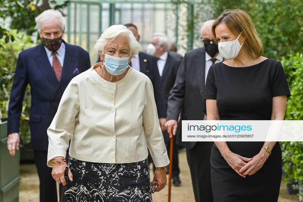 Queen Paola of Belgium and Federation Wallonia - Brussels Minister of Obligatory Education Caroline Desir pictured during the presentation of the Queen Paola Prize for Education 2020-2021, at the Royal Castle in Laken Laeken, Brussels, Wednesday 09 June 2021. This year a special edition, Excellence in Corona Times , of the Prize was organized to reward the teachers who managed to distinguish themselves in their profession during the pandemic and thus prevent the social inequality, early school leaving and the digital divide would further increase. The Prize is aimed at teachers and school teams of primary and secondary education from all networks in the 3 communities. LAURIExDIEFFEMBACQ 2809902